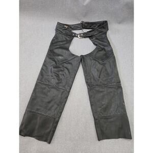 Vintage Harley Davidson Leather Mens Chaps Black Size XLarge
